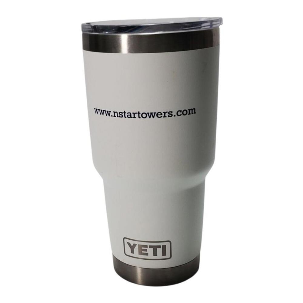 Yeti Rambler 30oz White Tumbler Stainless Steel W/ Lid  Northstar Towers ADVERTI